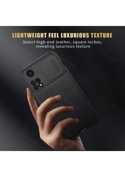 Xiaomi Mi 11T Pro Uyumlu Kılıf Sürgülü Slide Kamera Korumalı Deri Görünümlü Lüks Silikon indirimleri