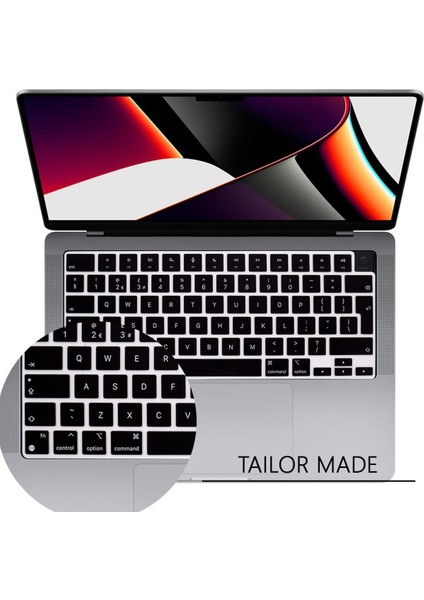 Apple Macbook 13.3 Air 2020 A2337 Uyumlu Klavye Koruyucu Sıvı ve Toz Koruyucu İngilizce Q Klavye Ped fırsatları