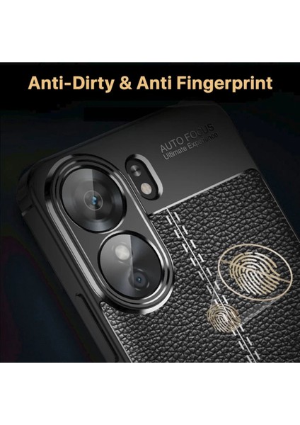 Xiaomi Redmi 13C Kılıf Kamera Çıkıntılı Deri Görünümlü Dikiş Desenli Koruyucu Kapak Kilif