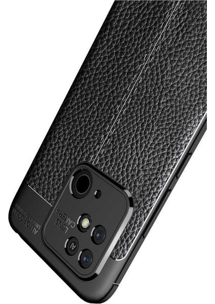 Xiaomi Redmi 10C Kılıf Rugan Armor Deri Görünümlü Parmak İzi Yapmaz Dayanıklı Niss Silikon Kapak