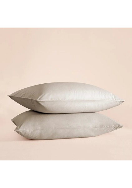 %100 Pamuk Percale 2li Yastık Kılıfı Taş Rengi - Pure Serisi fiyatları