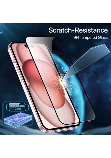 Apple iPhone 15 Pro Uyumlu Tam Kapatan Tamperli Cam Ekran Koruyucu Kırılmaz Cam modelleri