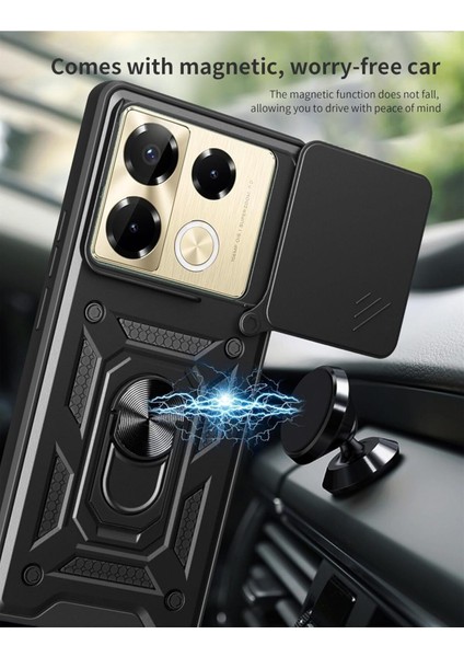 Infinix Note 40 Pro Kılıf Kamera Korumalı Sürgülü Yüzüklü Armor Tank Kapak fiyatları