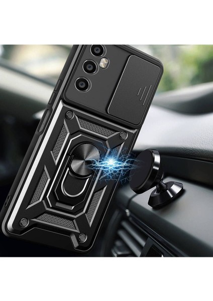 Realme C65 4g Kılıf Kamera Korumalı Sürgülü Yüzüklü Armor Tank Kapak