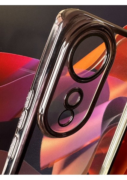 Honor 90 Uyumlu Kılıf Kamera Lens Korumalı Şeffaf Renkli Logo Gösteren Parlak Kapak