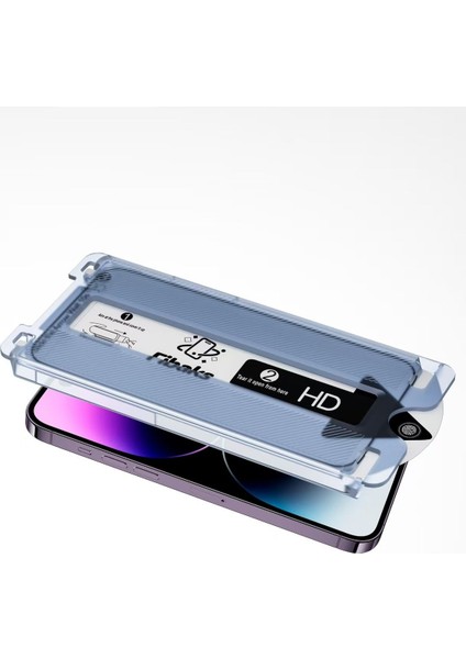 Apple iPhone 12 Uyumlu Kolay Uygulama Aparatlı Siyah Çerçeveli Tam Kapatan Cam Ekran Koruyucu