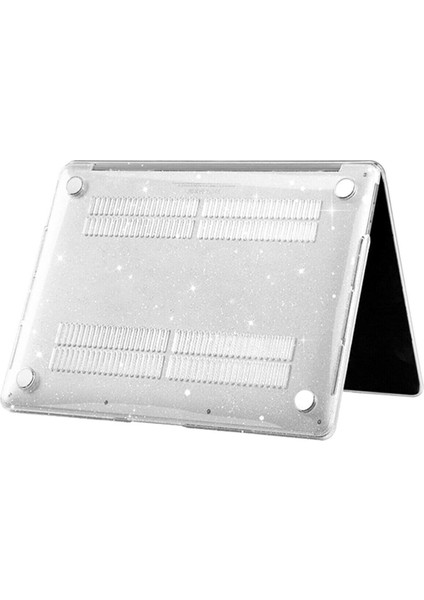 Apple Macbook Air 13.6 M2 M3 M4 Çip 2022 2024 2025 A2681 A3113 A3240 Kılıf Parlak Simli Şeffaf Transparan Kapak fırsatları