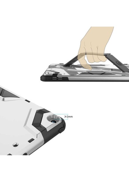 Apple iPad 5. Nesil 2017 9.7" Kılıf Defens 360 Derece Tam Koruma Armor Tank Zırh Standlı Siyah