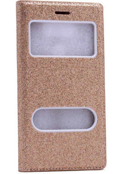 Apple iPhone 6 - 6s Kılıf Kapaklı Simli Parlak Lüks Koruyucu 360 Kapak