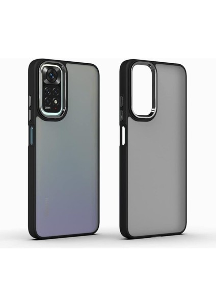 Xiaomi Redmi Note 8 Pro Kılıf Metal Çerçeve Hassas Butonlu Renkli Buzlu Şeffaf Transparan Kapak