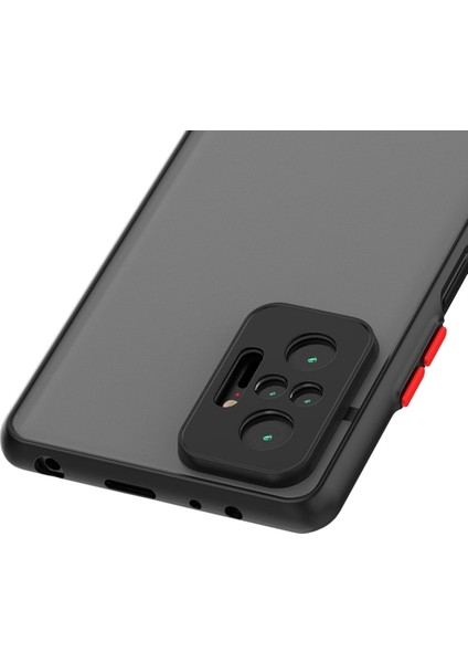 Xiaomi Redmi Note 10 Pro Kılıf Mat Parmak Izi Yapmaz Kamera Korumalı Renkli Tuşlu Sert Silikon Kapak