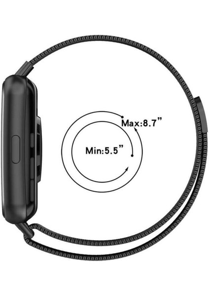 Huawei Watch Fit 2 Uyumlu Meta Hasır Örgü Mıknatıslı Kordon Kayış