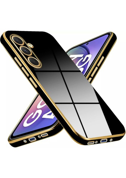 Samsung Galaxy A54 Kılıf Parlak Kenarlı Altın Işlemeli Kamera Korumalı Bark Kapak fiyatları