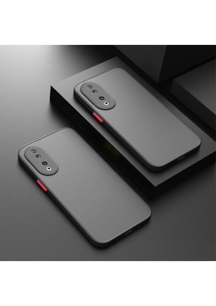 Honor 90 Kılıf Mat Parmak Izi Yapmaz Kamera Korumalı Renkli Tuşlu Sert Silikon