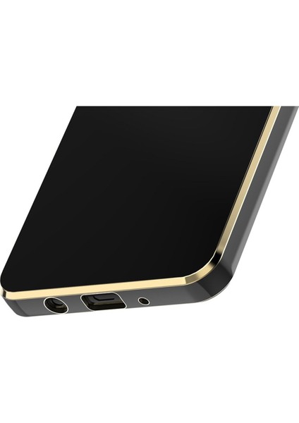 Samsung Galaxy J7 Prime Kılıf Parlak Kenarlı Altın Işlemeli Kamera Korumalı Kapak