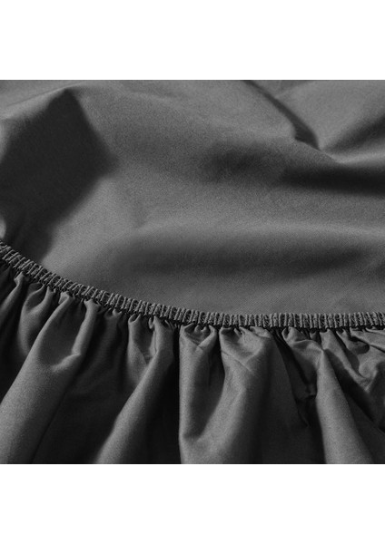 %100 Pamuk Percale Lastikli Çarşaf 200X200 cm Antrasit - Pure Serisi modelleri