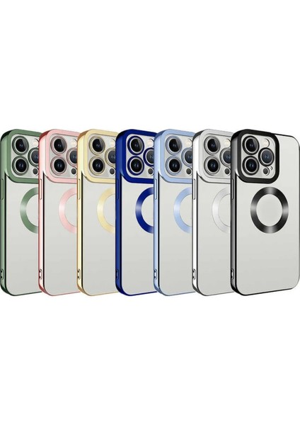 Apple iPhone 11 Pro Max Kılıf Logo Gösteren Parlak Kenarlı Kamera Lens Korumalı Şeffaf Omega Silikon Kapak