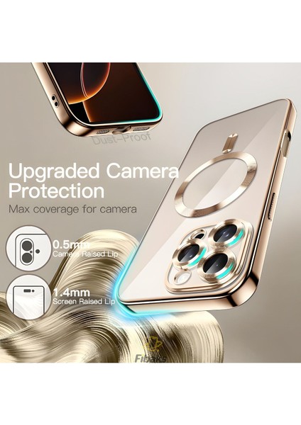 Apple iPhone 16 Pro Kılıf Kamera Lens Korumalı Magsafe Şarj Kilifi Şeffaf Renkli Yumuşak Kapak
