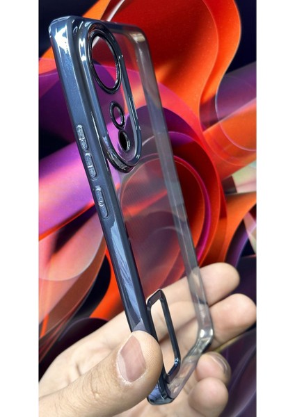 Honor 90 Uyumlu Kılıf Kamera Lens Korumalı Şeffaf Renkli Logo Gösteren Parlak Kapak