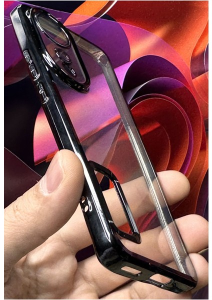 Honor 90 Uyumlu Kılıf Kamera Lens Korumalı Şeffaf Renkli Logo Gösteren Parlak Kapak