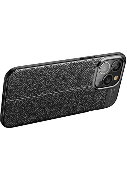 Apple iPhone 14 Pro Max Kılıf Rugan Armor Deri Görünümlü Parmak İzi Yapmaz Dayanıklı Niss Silikon Kapak
