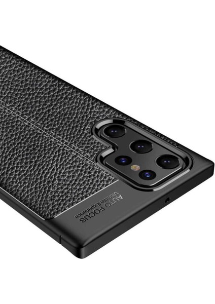 Samsung Galaxy S22 Ultra Kılıf Rugan Armor Deri Görünümlü Parmak İzi Yapmaz Dayanıklı Niss Silikon Kapak
