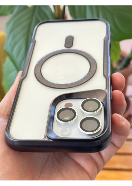 Apple iPhone 16 Pro Kılıf Prizma Kamera Çıkıntılı Magsafe Şarj Destekli Mat Renkli Şeffaf Kapak