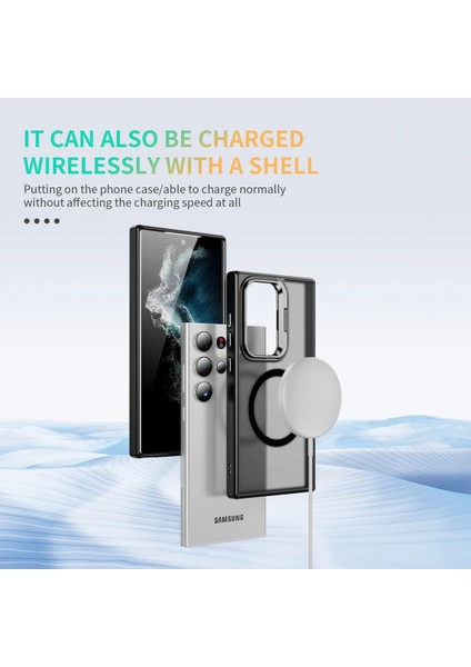 Samsung Galaxy S24 Kılıf Standlı Mat Magsafe Metal Tuşlu Kamera Lens Hediyeli Wonk Kapak
