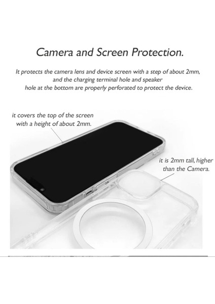 Apple iPhone 16 Pro Kılıf Magsafe Wireless Kablosuz Şarj Destekli Sert Şeffaf Darbe Emici Kapak