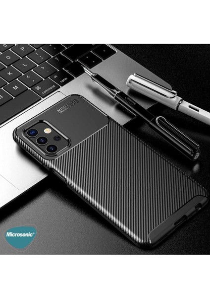 Samsung Galaxy A32 Kılıf Rugged Armor Darbe Emici Uzun Ömürlü Dayanıklı Parmak İzi Yapmaz Karbon Tasarım Negro Silikon Kapak