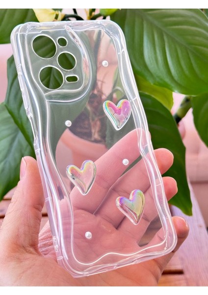 Xiaomi Redmi Note 12 Pro 5g Kılıf 3D Kalpli Inci Tasarımlı Desenli Kamera Korumalı Silikon Kapak modelleri