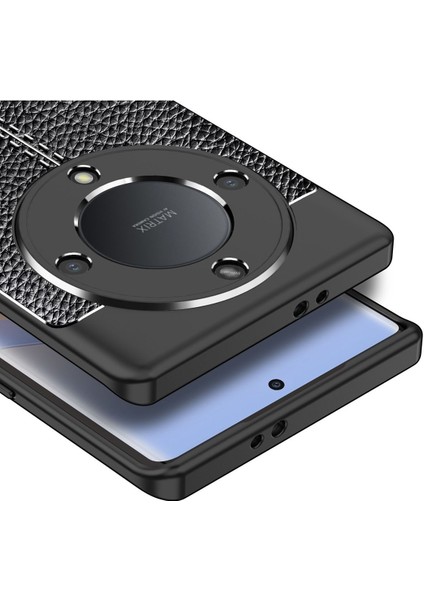 Honor X9A Kılıf Rugan Armor Deri Görünümlü Parmak İzi Yapmaz Dayanıklı Niss Silikon Kapak
