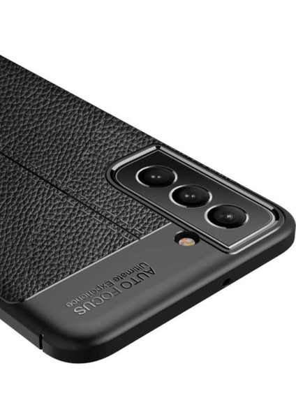 Samsung Galaxy S22 Kılıf Rugan Armor Deri Görünümlü Parmak İzi Yapmaz Dayanıklı Niss Silikon Kapak