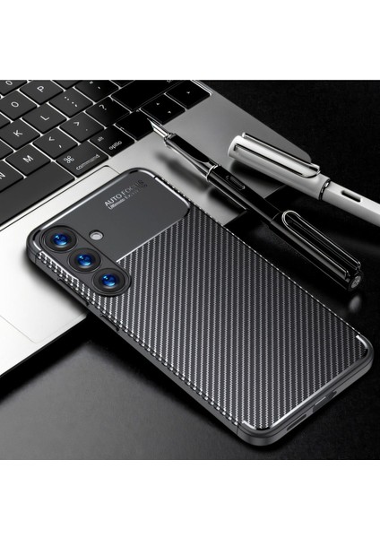 Samsung Galaxy S25 Plus Kılıf Kamera Çıkıntılı Karbon Desenli Renk Atmaz Koruyucu Kapak