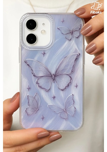 Apple iPhone 16 Kılıf Parlak Hologramlı Kelebek Desenli Darbe Emici Kamera Korumalı Renkli Silikon fiyatları