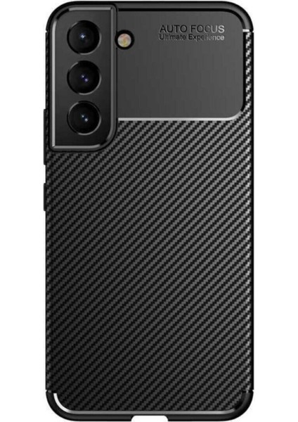 Samsung Galaxy S22 Kılıf Rugged Armor Darbe Emici Uzun Ömürlü Dayanıklı Parmak İzi Yapmaz Karbon Tasarım Negro Silikon Kapak