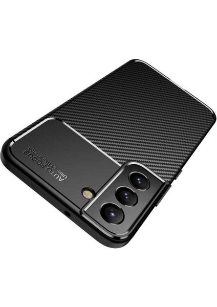 Samsung Galaxy S22 Kılıf Rugged Armor Darbe Emici Uzun Ömürlü Dayanıklı Parmak İzi Yapmaz Karbon Tasarım Negro Silikon Kapak