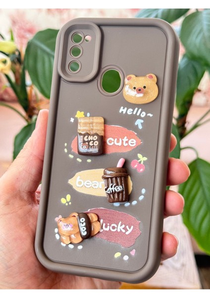 Samsung Galaxy M30S-M21 Kılıf Tasarımlı Desenli Kamera Korumalı Ayıcık Kahve Yumuşak Silikon Kapak indirimleri