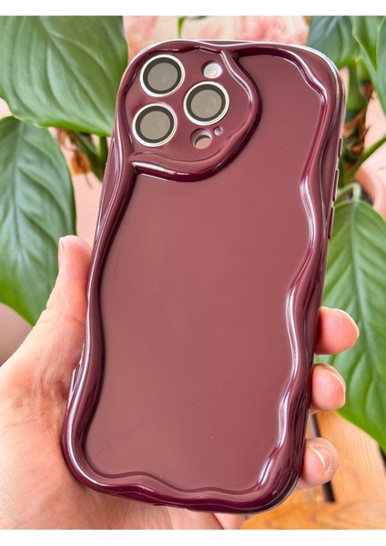 Apple iPhone 14 Pro Max Uyumlu Kılıf Kamera Korumalı Dalga Kenarlı Darbe Emici Bordo Silikon Kapak fırsatları
