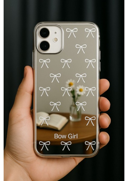 Apple iPhone 11 Uyumlu Kılıf Aynalı Bow Girl Fiyonk Desenli Darbe Emici Silikon Kapak modelleri