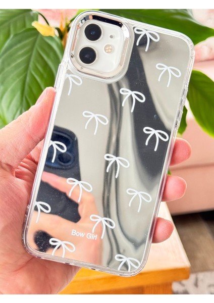 Apple iPhone 11 Uyumlu Kılıf Aynalı Bow Girl Fiyonk Desenli Darbe Emici Silikon Kapak fırsatları