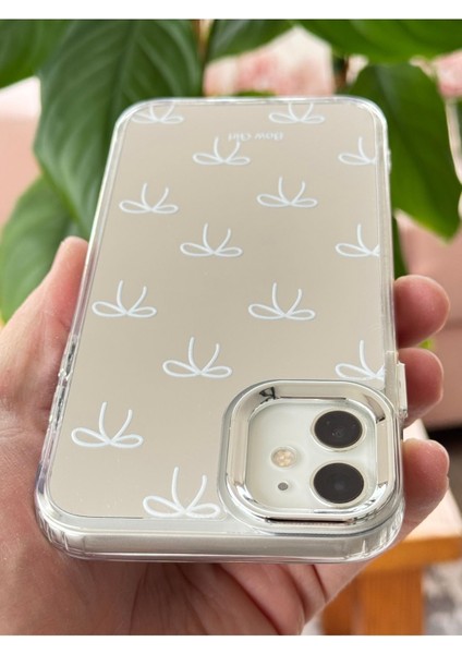 Apple iPhone 11 Uyumlu Kılıf Aynalı Bow Girl Fiyonk Desenli Darbe Emici Silikon Kapak