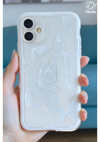 Apple iPhone 16 Kılıf Tasarımlı Desenli Kamera Korumalı Şeffaf Kelebek Yumuşak Silikon Kapak