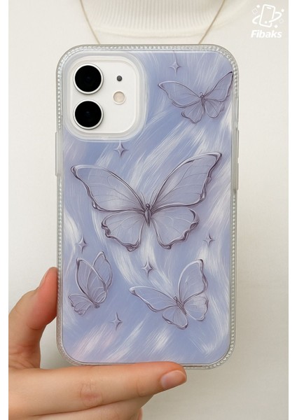 Apple iPhone 11 Uyumlu Kılıf Parlak Hologramlı Kelebek Desenli Darbe Emici Kamera Korumalı Renkli Silikon fiyatları