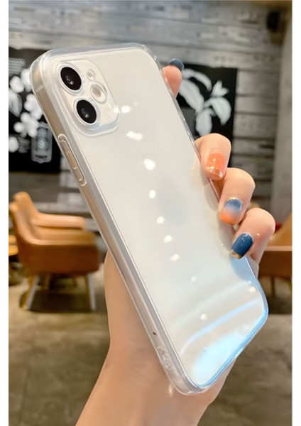 iPhone 12 Kılıf 3D kamera Korumalı Şeffaf Yumuşak Süper Silikon Kapak