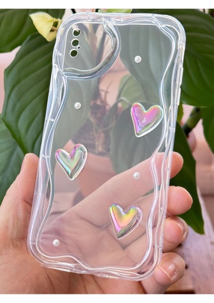 Apple iPhone X/xs Kılıf 3D Kalpli Inci Tasarımlı Desenli Kamera Korumalı Şeffaf Silikon Kapak fiyatları