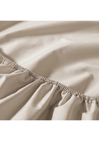 %100 Pamuk Percale Lastikli Çarşaf 200X200 cm Taş Rengi - Pure Serisi modelleri