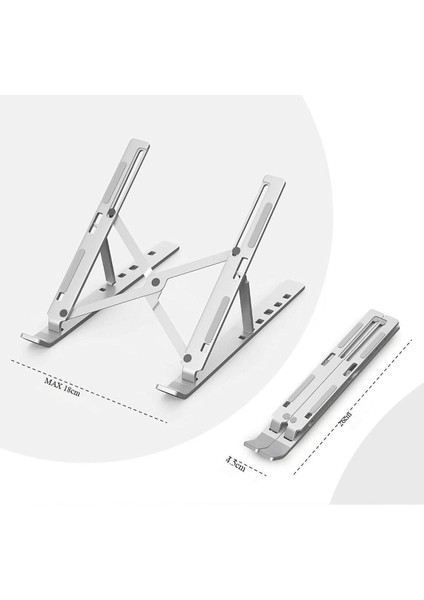 Alüminyum Ayarlı Laptop Macbook Notebook iPad Tablet Yükseltici Tutucu Standı