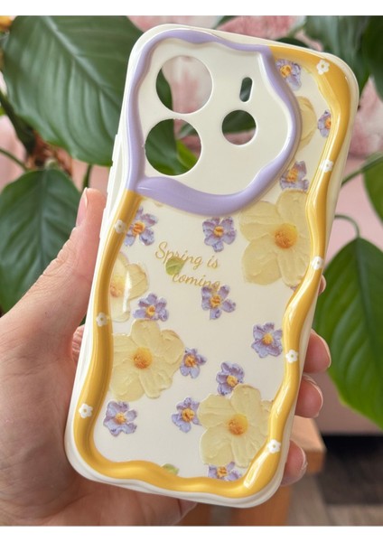 Xiaomi Redmi Note 14 4g Kılıf Tasarımlı Desenli Kamera Korumalı Papatya Çiçek Renkli Silikon Kapak