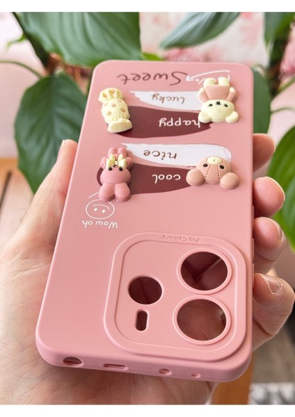 Xiaomi Redmi Note 14 4g Kılıf Kamera Korumalı Tavşan Figürlü Pembe Yumuşak Silikon Kapak fırsatları